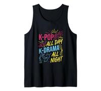 K-Pop All Day K-Drama All Night Divertido diseño Coreano Camiseta sin Mangas