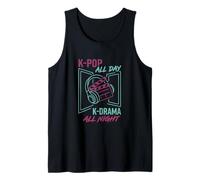 K-Pop All Day K-Drama All Night Divertido diseño Coreano Camiseta sin Mangas