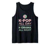 K-Pop All Day K-Drama All Night Divertido diseño Coreano Camiseta sin Mangas