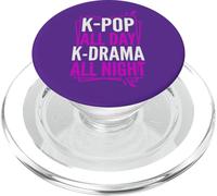 K-Pop All Day K-Drama All Night Divertido diseño Coreano PopSockets PopGrip para MagSafe