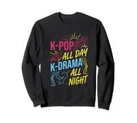 K-Pop All Day K-Drama All Night Divertido diseño Coreano Sudadera