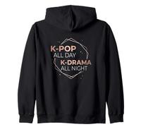 K-Pop All Day K-Drama All Night Divertido diseño Coreano Sudadera con Capucha