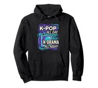 K-Pop All Day K-Drama All Night Divertido diseño Coreano Sudadera con Capucha