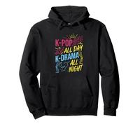 K-Pop All Day K-Drama All Night Divertido diseño Coreano Sudadera con Capucha