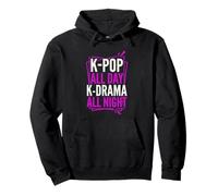 K-Pop All Day K-Drama All Night Divertido diseño Coreano Sudadera con Capucha