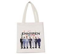 K-POP - Bolsa de compras de viaje para amantes de las canciones de Kpop, reutilizable, regalo para fanáticos del equipo estrella de Corea del Sur, En Love, 32cm ( 12.6 inch ) * 37 cm ( 14.57 inch)