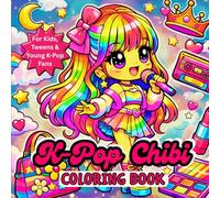 K-Pop Chibi Coloring Book: Cute K-Pop Idol Girls, Fashion & Music Scenes | Kawaii Chibi Coloring Pages for Kids, Tweens & Young K-Pop Fans