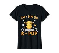 K Pop Chick Cute Animal Auriculares Adolescente Chica Coreano Pop Camiseta