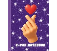 K-POP Composition Notebook: Finger Heart Cover with Sparkly Star Background Cute Korean Pop Culture Lined Diary for School Notes, Journaling, Lyrics & Planning | 110 Pages, 7.5" x 9.25"