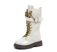 K-pop de-mon hun-ters Botas para niños y niñas, botas de goma forradas, botas clásicas de invierno con cordones con cremalleras laterales de felpa cálidas botas altas botas de otoño, 9, 28.5 EU