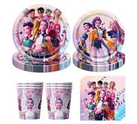 K-Pop Demon Hunter Children's Birthday Themed Party Decoration Banner Cake Topper Accessories