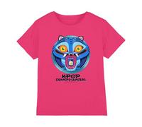K-Pop Demon Hunters Cartoon Derpy Save The Date T Shirt, Fuchsia, 7-8 años Unisex Kids
