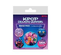 K-Pop Demon Hunters - Juego de 5 insignias de botón Huntrix Derpy Saja