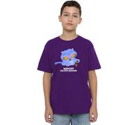 K-Pop Demon Hunters Cute Derpy Tiger Cartoon Kids T Shirt, Navy Camiseta, Morado, 5-6 años Unisex niños