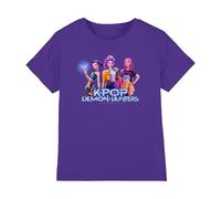 K-Pop Demon Hunters Demon Hunters-Huntrix KPOP Group T Shirt, Purple, 5-6 años Unisex Kids