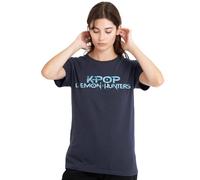 K-Pop Demon Hunters Full Colour Logo Ladies T Shirt, Deep Navy Camiseta, Azul Marino Oscuro, L Mujeres
