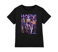K-Pop Demon Hunters Huntrix Huntr/X Golden Trio Pose T Shirt, Black, 5-6 Years Unisex Kids