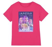 K-Pop Demon Hunters - Huntrix Huntr/X World Tour Billboard Kids T Shirt, Fuchsia, 7-8