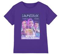K-Pop Demon Hunters - Huntrix Huntr/X World Tour Billboard Kids T Shirt, Purple, 5-6