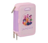 K-POP Demon Hunters - ICONIC - Estuche Escolar con 37 Útiles Incluidos, Estuche Infantil, Ideal para Niños de 5 a 14 Años, Cómodo y Versátil, Resistencia, 12.5x5.5x19.5 cm