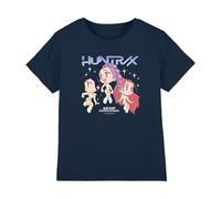 K-Pop Demon Hunters KPOP Demon Hunters-Huntrix Chibi Group T Shirt, Navy, 9-11 años Unisex Kids