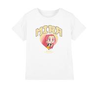 K-Pop Demon Hunters KPOP Demon Hunters-Huntrix Mira Collegic T Shirt, White, 7-8 años Unisex Kids