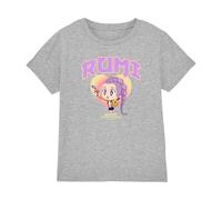 K-Pop Demon Hunters KPOP Demon Hunters-Huntrix Rumi Collegic T Shirt, Heather Grey, 3-4 años Unisex Kids