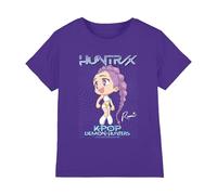 K-Pop Demon Hunters KPOP Demon Hunters-Huntrix Rumi Poster T Shirt, Purple, 5-6 años Unisex Kids