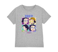 K-Pop Demon Hunters KPOP Demon Hunters-Huntrix Zoey Chibi Boes T Shirt, Heather Grey, 9-11 años Unisex Kids