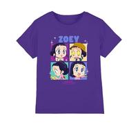 K-Pop Demon Hunters KPOP Demon Hunters-Huntrix Zoey Chibi Boes T Shirt, Purple, 7-8 años Unisex Kids