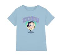 K-Pop Demon Hunters KPOP Demon Hunters-Huntrix Zoey Collegic T Shirt, Light Blue, 5-6 años Unisex Kids