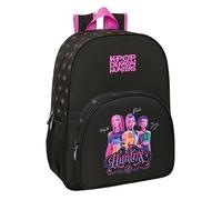 K-POP Demon Hunters - NEGRA - Mochila Escolar Niño, Mochila Niño, Mochila Infantil, Adaptable a Carro, Ideal para Niños en Edad Escolar, Cómoda y Versátil, Calidad y Resistencia, 33x14x42 cm