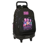K-POP Demon Hunters - NEGRA - Mochila Grande con Ruedas, Compacta, Extraíble, Ideal para Niños de Diferentes Edades, Cómoda y Versátil, Calidad y Resistencia, 33x22x45 cm