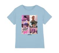 K-Pop Demon Hunters Saja Boys Era Grid T Shirt, Sky Blue, 12-13 años Unisex Kids