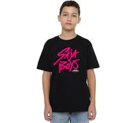 K-Pop Demon Hunters Saja Boys Pink Logo Kids T Shirt, Black Camiseta, Negro, 7-8 años Unisex niños