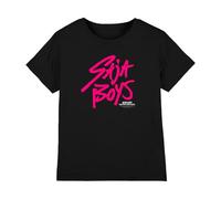 K-Pop Demon Hunters Saja Boys Pink Logo T Shirt, Black, 9-11 años Unisex Kids