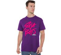 K-Pop Demon Hunters Saja Boys Pink Logo T Shirt, Black Camiseta, Morado, S Unisex Adulto