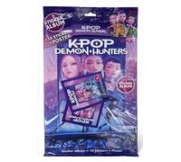 K-Pop Demon Hunters Starter Pack - Álbum Sticker + 2 sobres figuritas + póster oficial, colección Fan K-Pop