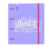 K-POP Demon Hunters - STATIONERY - Carpeblock con 4 Anillas de 35 mm, con Recambio, con 100 Hojas A4, Ideal para Niños de Diferentes Edades, Cómoda y Versátil, Resistencia, 27x4x32 cm