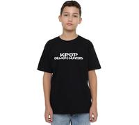 K-Pop Demon Hunters White Logo Kids T Shirt, Black Camiseta, Negro, 7-8 años Unisex niños