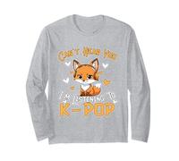K Pop Fox Lindo Animal con Auriculares Teen Girl - Pop Coreano Manga Larga
