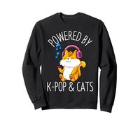 K-Pop Gatos Anime Kawaii Gato Neko Lindo KPOP Regalo Chicas Sudadera, Unisex para Adultos, Negro, L