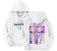 K pop Huntr/X Sudadera con capucha de moda Y2K Sudadera para Unisex Niños Anime Estampado Casual Huntrix Demon Hunter Sudadera con Capucha para Niños Niñas Fans K-Pop Streetwear Sudaderas con