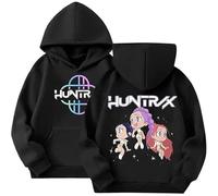 K pop Huntr/X Sudadera con capucha de moda Y2K Sudadera para Unisex Niños Anime Estampado Casual Huntrix Demon Hunter Sudadera con Capucha para Niños Niñas Fans K-Pop Streetwear Sudaderas con