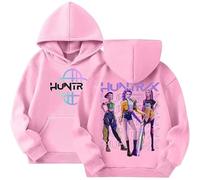 K pop Huntr/X Sudadera con capucha de moda Y2K Sudadera para Unisex Niños Anime Estampado Casual Huntrix Demon Hunter Sudadera con Capucha para Niños Niñas Fans K-Pop Streetwear Sudaderas con