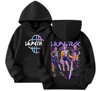 K pop Huntr/X Sudadera con capucha unisex Niños Moda Y2K Anime Estampado Tops Casual Huntrix Demon Hunter Sudadera con Capucha para Niños Niñas Fans K-Pop Streetwear Sudadera con Capucha con Estampado
