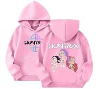 K pop Huntr/X Sudadera con capucha unisex Niños Moda Y2K Anime Estampado Tops Casual Huntrix Demon Hunter Sudadera con Capucha para Niños Niñas Fans K-Pop Streetwear Sudadera con Capucha con Estampado