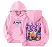 K pop Huntr/X Sudadera con capucha unisex Niños Moda Y2K Anime Estampado Tops Casual Huntrix Demon Hunter Sudadera con Capucha para Niños Niñas Fans K-Pop Streetwear Sudadera con Capucha con Estampado