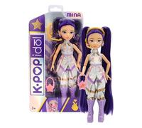 K-POP IDOL Muñeca Mina Fashion Doll Estilo K-Pop Starlight, Cabello Morado con Coletas. 3 Accesorios para Crear Outfits Optimo para Fans a Partir de 3 Años de Edad