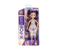K-POP IDOL Muñeca Mina Fashion Doll Estilo K-Pop Starlight, Cabello Morado con Coletas. 3 Accesorios para Crear Outfits Optimo para Fans a Partir de 3 Años de Edad